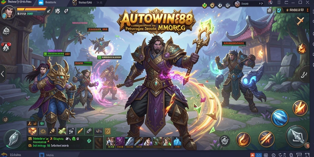 Tampilan gameplay seru AUTOWIN88 dalam dunia MMORPG yang luas.