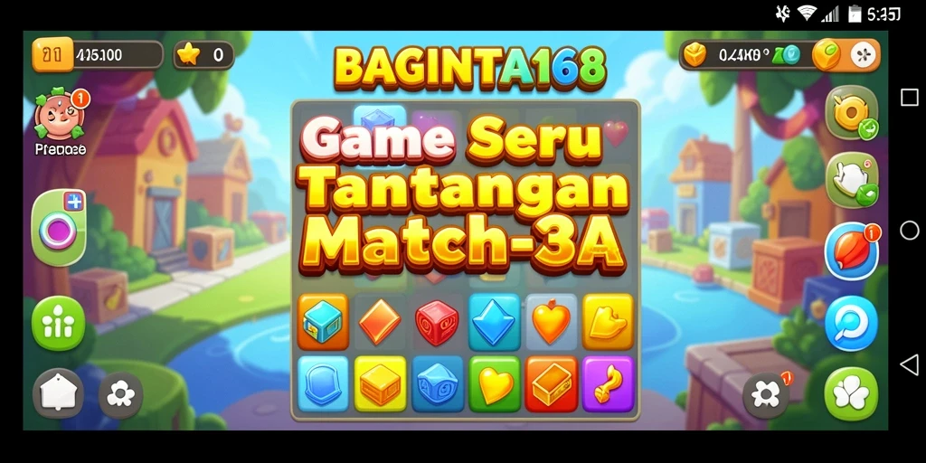 Screenshot gameplay BAGINTA168 yang menunjukkan momen mencocokkan item.
