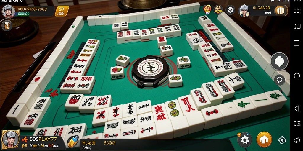 Screenshot gameplay BOSPLAY77 menampilkan aksi seru permainan Mahjong.