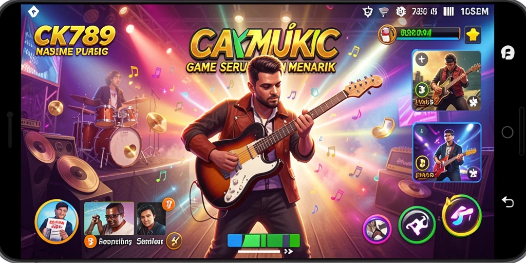 Tangkapan layar CK789 menampilkan aksi seru dalam permainan musik.