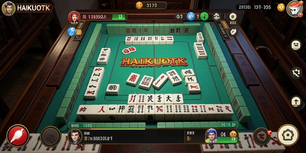 Screenshot gameplay HAIKUOTK yang menunjukkan aksi Mahjong yang seru.