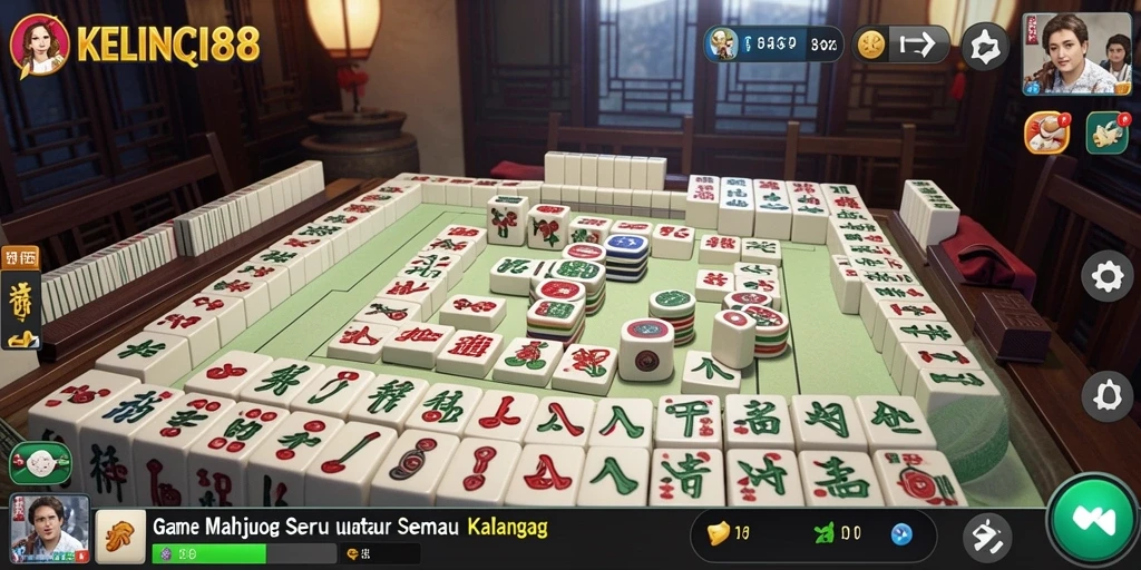 Gameplay menakjubkan KELINCI88 dengan ubin Mahjong berwarna-warni.