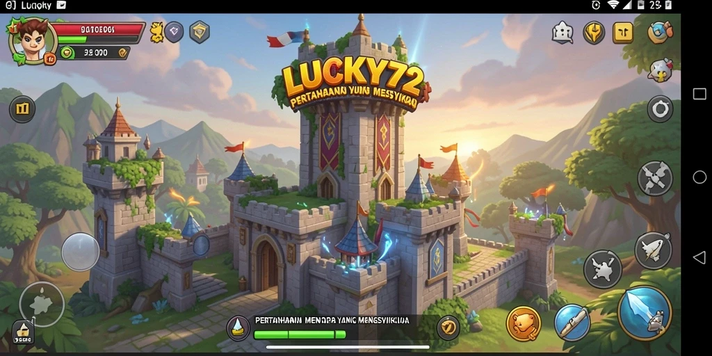 Screenshot dari gameplay LUCKY72 yang penuh aksi Tower Defense.