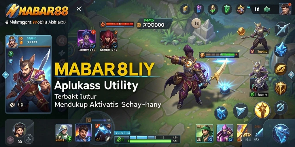 Tampilan layar utama MABAR88 yang menunjukkan fitur Utility