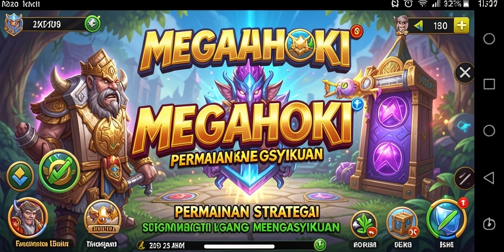 Screenshot gameplay MEGAHOKI yang menunjukkan pertarungan strategis.