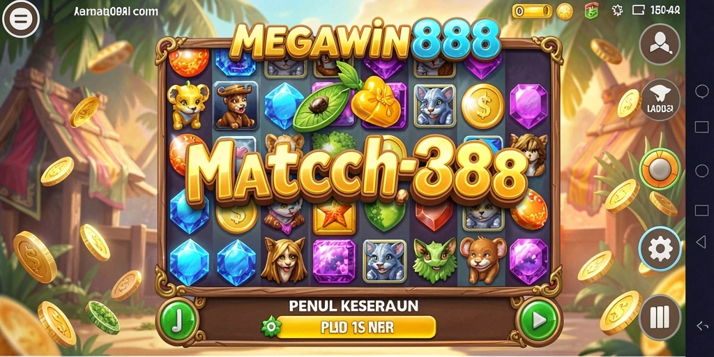 Tangkapan layar gameplay MEGAWIN888 yang menunjukkan keseruan permainan Match-3.