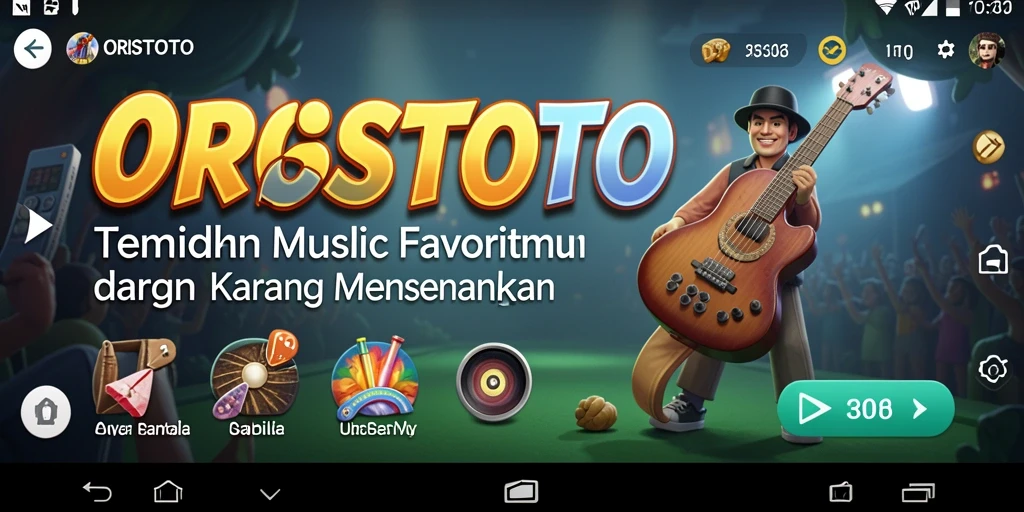 Tampilan gameplay ORISTOTO dengan berbagai lagu menarik.