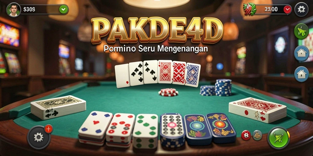 Screenshot gameplay PAKDE4D menampilkan suasana seru bermain Domino.