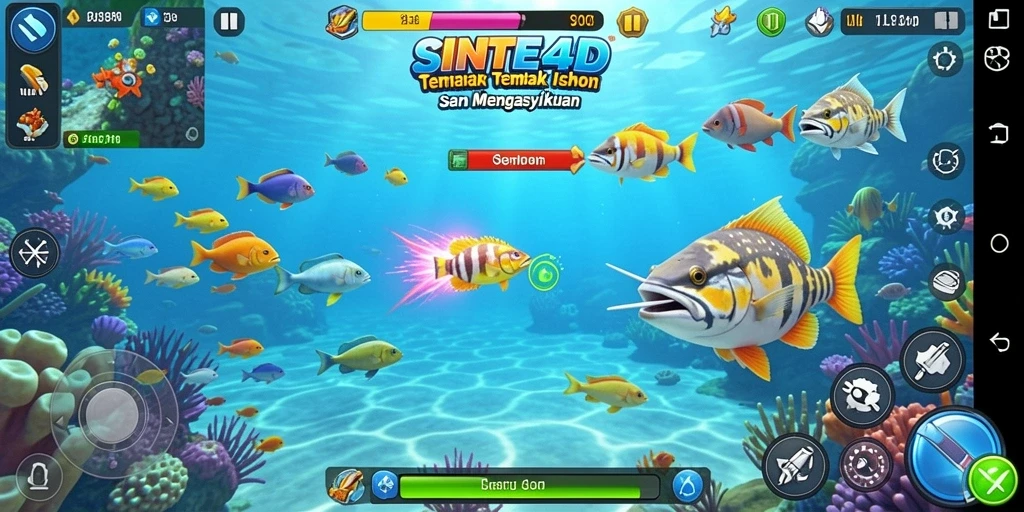 Tangkapan layar menunjukkan aksi gameplay seru dalam Tembak Ikan.