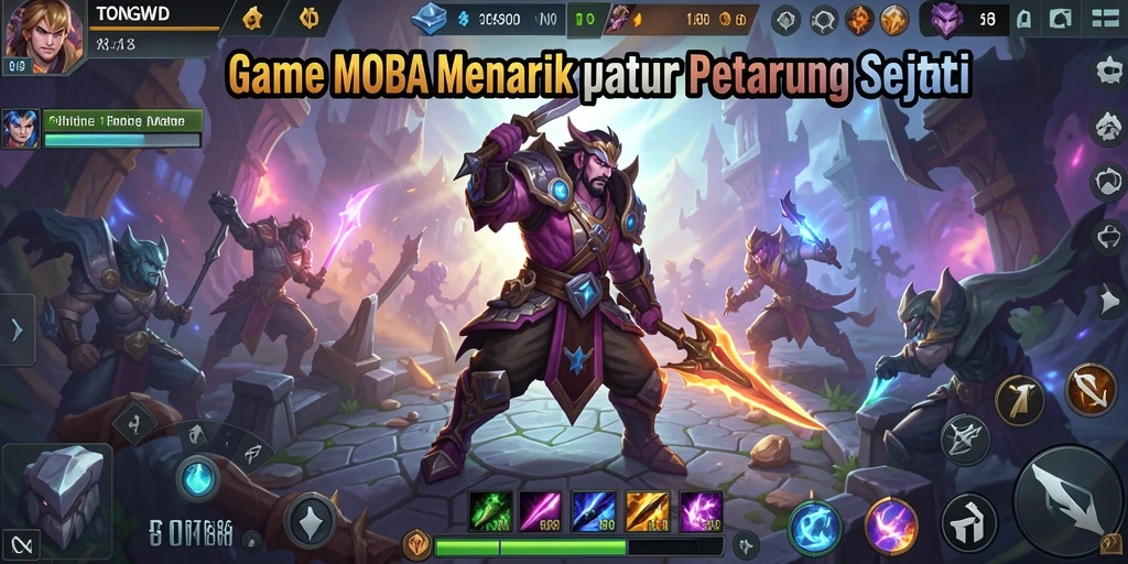 TANGWD menampilkan pertarungan seru di arena MOBA dengan karakter yang beragam.