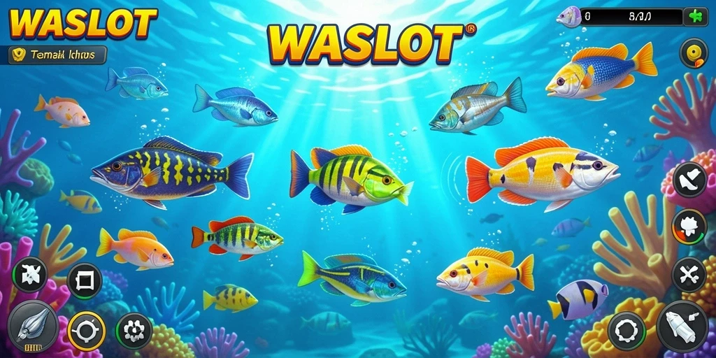 Screenshot gameplay WASLOT menampilkan aksi seru Tembak Ikan.