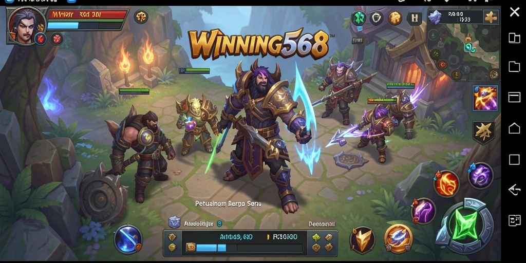 Tampilan gameplay epik dalam WINNING568 dengan pertarungan yang mendebarkan.