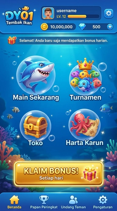 Tampilan aplikasi dy01 yang menunjukkan berbagai kategori aplikasi.